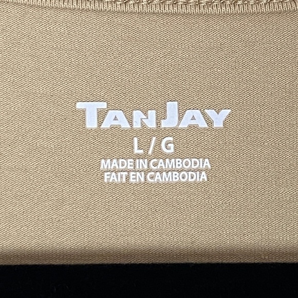 TanJay Tank Top Cotton Blend Sz Large Mustard Yellow with Beading on Collar - Picture 4 of 7